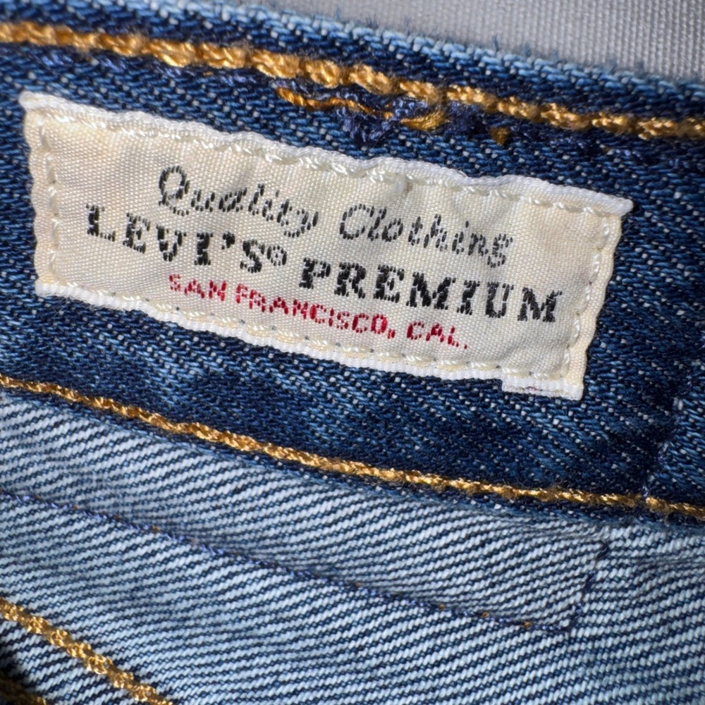 Levis 501s Skinny Distressed Jeans Med Wash Big E W27 L28 Premium Button Fly - Picture 10 of 14